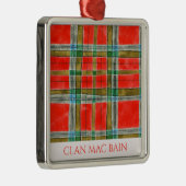CLAN MAC BAIN Premium Square Ornament Aus Metall (Rechts)