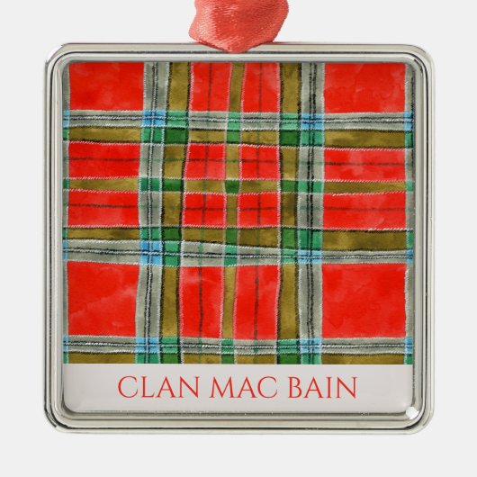 CLAN MAC BAIN Premium Square Ornament Aus Metall (Vorne)