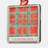 CLAN MAC BAIN Premium Square Ornament Aus Metall (Links)