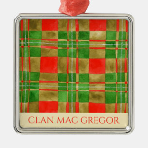 CLAN MAC GREGOR Premium Square Ornament Aus Metall
