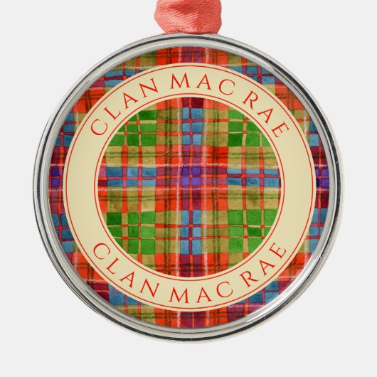 CLAN MAC RAE Premium Round Ornament Aus Metall (Vorne)