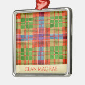 CLAN MAC RAE Premium Square Ornament Aus Metall (Links)