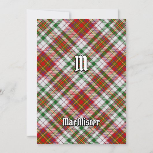 Clan MacAlister Dress Tartan Einladung (Vorderseite)