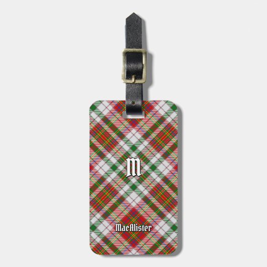 Clan MacAlister Dress Tartan Gepäckmarke Gepäckanhänger (Vorderseite vertikal)