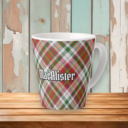 Clan MacAlister Dress Tartan Latte Tasse