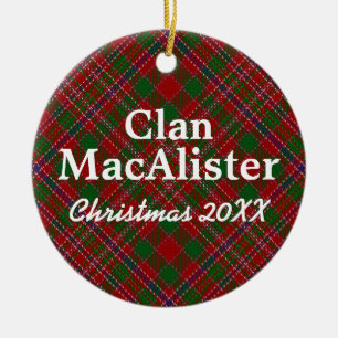 Clan MacAlister Scottish Tartan Keramikornament