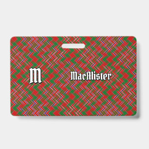 Clan MacAlister Tartan Abzeichen Ausweis