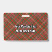 Clan MacAlister Tartan Abzeichen Ausweis (Rückseite)