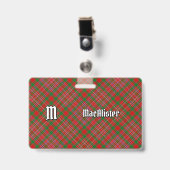 Clan MacAlister Tartan Abzeichen Ausweis (Vorderseite mit Clip)