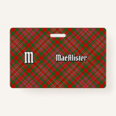 Clan MacAlister Tartan Abzeichen Ausweis (Vorderseite)