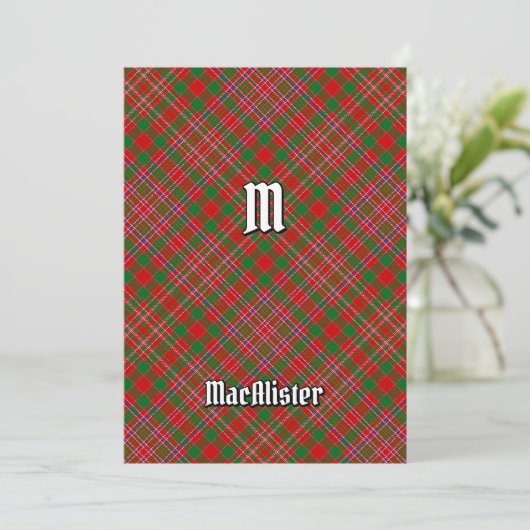 Clan MacAlister Tartan Einladung (Stehend Vorderseite)