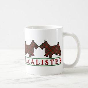 Clan MacAlister Tartan Schottische Scottie Hunde Kaffeetasse