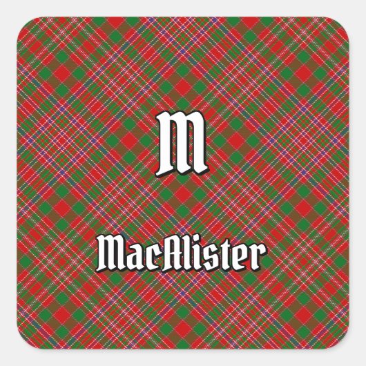 Clan MacAlister Tartan Square Sticker (Vorderseite)