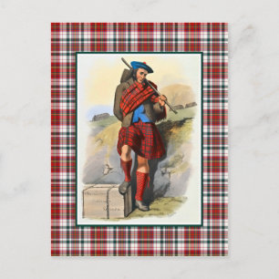 Clan MacAlister Vintage-Illustration Tartan-Rahmen Postkarte