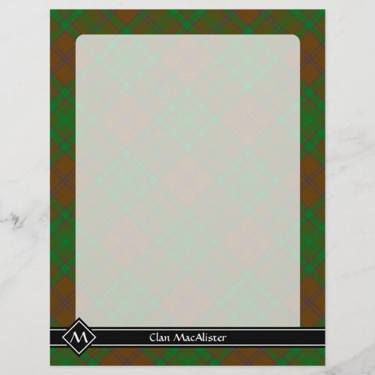 Clan MacAlister von Glenbarr Jagd Tartan Flyer (Vorne)
