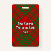 Clan MacAlister von Glenbarr Tartan Ausweis (Rückseite)
