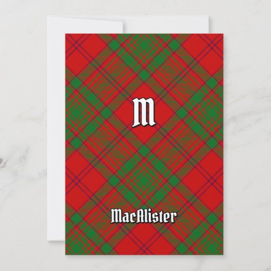 Clan MacAlister von Glenbarr Tartan Einladung (Vorderseite)