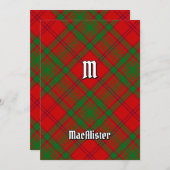 Clan MacAlister von Glenbarr Tartan Einladung (Vorne/Hinten)