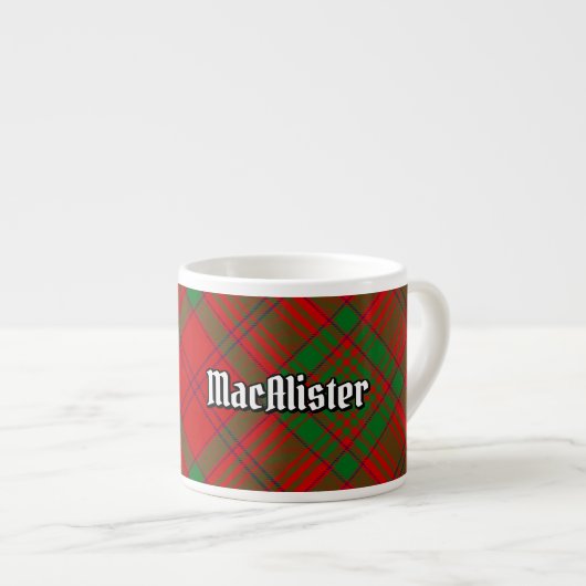 Clan MacAlister von Glenbarr Tartan Espressotasse (Vorderseite Rechts)