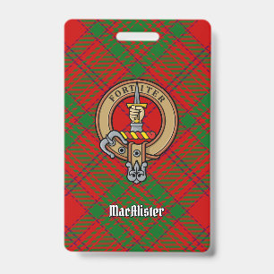 Clan MacAlister von Glenbarr Wappen über Tartan Ausweis