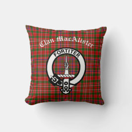 Clan MacAlister Wappen Abzeichen & Tartan Kissen