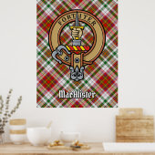 Clan MacAlister Wappen über Dress Tartan Poster (Küche)