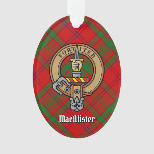 Clan MacAlister Wappen über Glenbarr Tartan Ornament