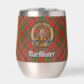 Clan MacAlister Wappen über Tartan (Vorderseite)
