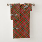 Clan MacAlister Wappen über Tartan Badhandtuch Set (Insitu)
