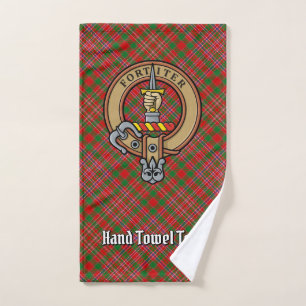 Clan MacAlister Wappen über Tartan Badhandtuch Set