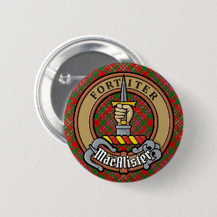 Clan MacAlister-Wappen über Tartan Button