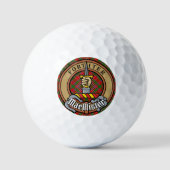 Clan MacAlister Wappen über Tartan Golfball (Vorderseite)