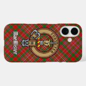 Clan MacAlister Wappen über Tartan iPhone Case (Rückseite (Horizontal))