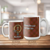Clan MacAlister Wappen über Tartan Kaffeetasse