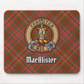 Clan MacAlister Wappen über Tartan Mousepad (Vorne)