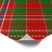 Clan MacAlister Wappen über Tartan Poster (Ecke)