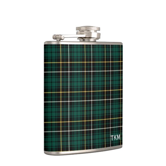Clan MacAlpine Tartan Monogram Flachmann (Rechts)