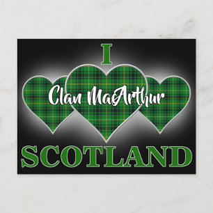 Clan MacArthur Arthur I Liebe Schottland Tartan He Postkarte