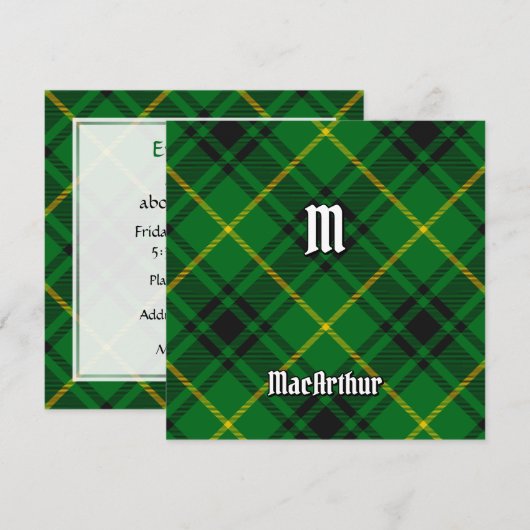 Clan MacArthur Tartan Einladung (Vorne/Hinten)