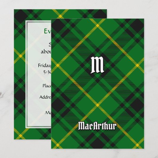 Clan MacArthur Tartan Einladung (Vorne/Hinten)
