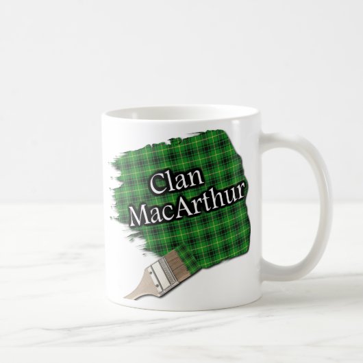 Clan MacArthur Tartan Paint Brush Cup Tasse (Rechts)