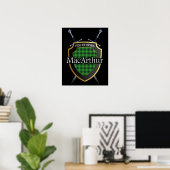 Clan MacArthur Tartan Scottish Shield & Schwerter Poster (Heimbüro)