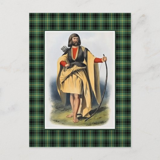 Clan MacArthur Vintag Illustration Tartan Frame Postkarte (Vorderseite)