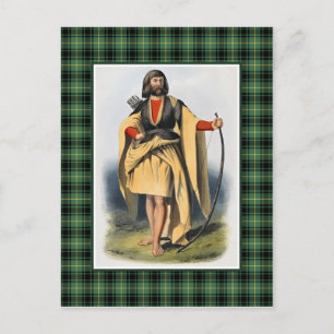 Clan MacArthur Vintage-Illustration Tartan-Rahmen Postkarte