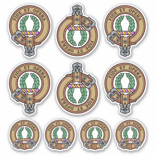 Clan MacArthur Wappen Sticker Set (Vorderseite)