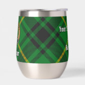 Clan MacArthur Wappen über Tartan (Links)