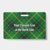 Clan MacArthur Wappen über Tartan Ausweis (Rückseite)