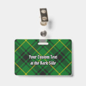 Clan MacArthur Wappen über Tartan Ausweis (Rückseite mit Clip)
