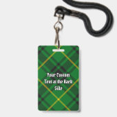Clan MacArthur Wappen über Tartan Ausweis (Rückseite mit Lanyard)