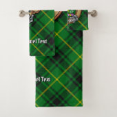 Clan MacArthur Wappen über Tartan Badhandtuch Set (Insitu)
